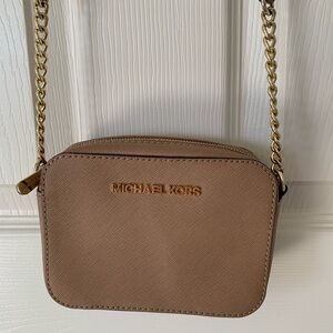 Michael Kors Brown Crossbody Bag with Gold Chain